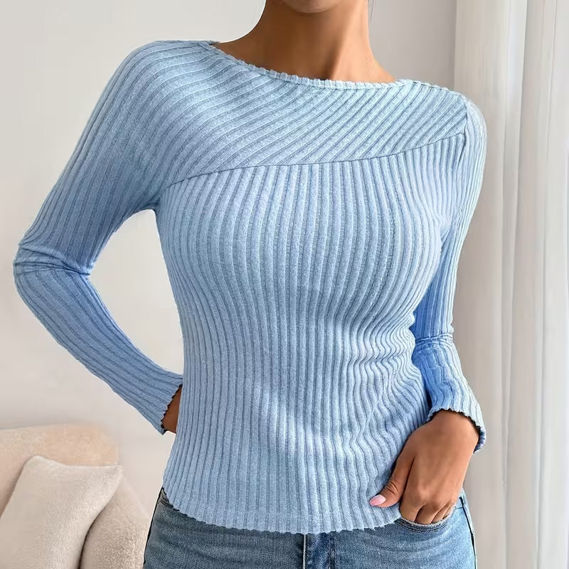Elena Sculpted Rib Knit Top