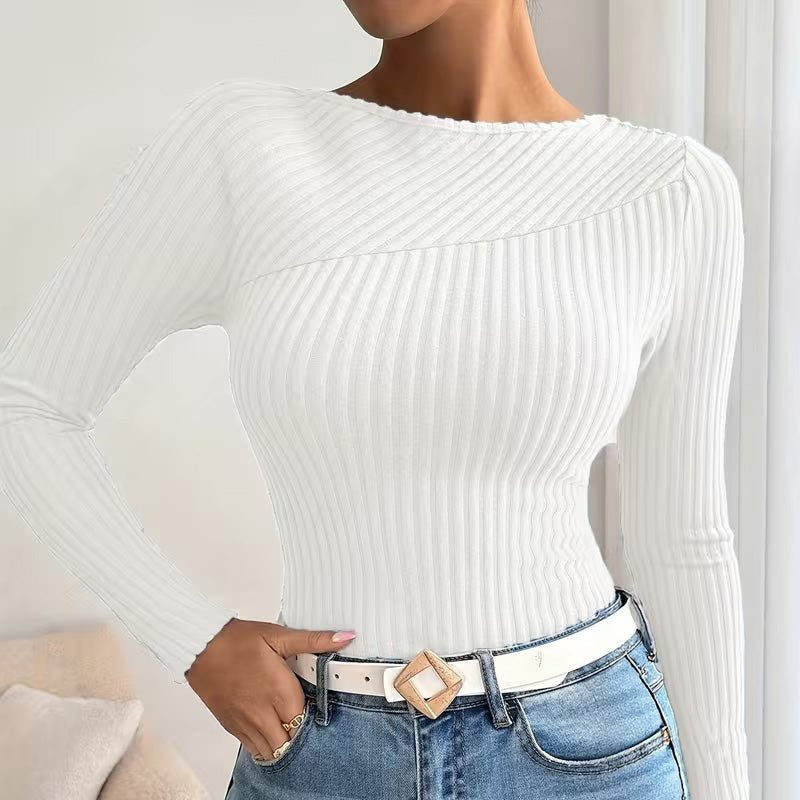 Elena Sculpted Rib Knit Top