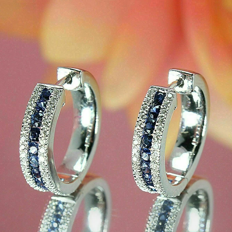 Mia Sapphire Line Hoops