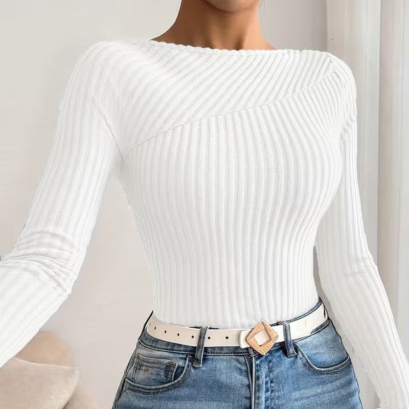 Elena Sculpted Rib Knit Top