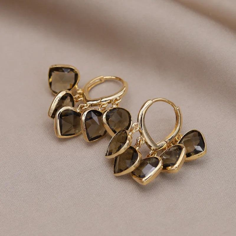 Ruby Gem Drop Huggie Earrings