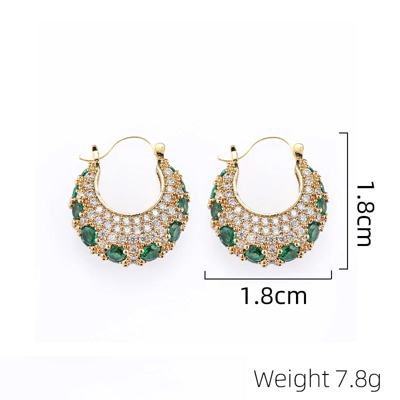 Lora Emerald Luxe Hoops
