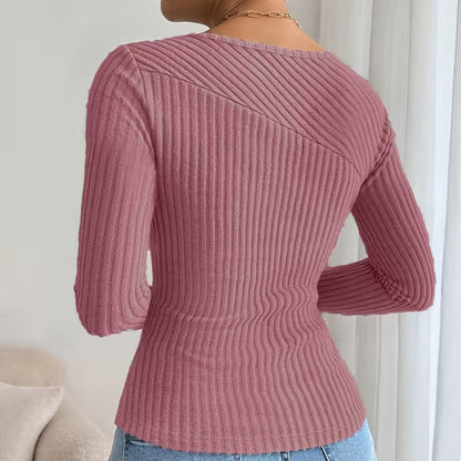 Elena Sculpted Rib Knit Top