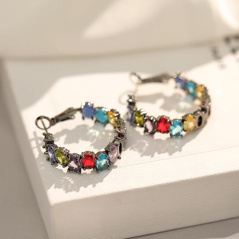 Celeste Rainbow Hoop Earrings