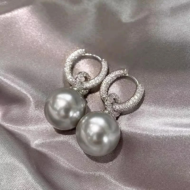 Sienna Luxe Pearl Drop Hoops