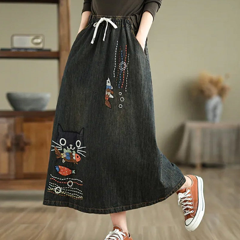 WhiskerCraft Denim Skirt