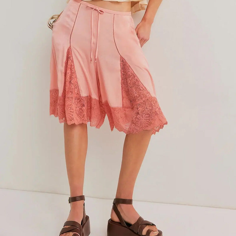 Chloe Lace Hem Lounge Shorts