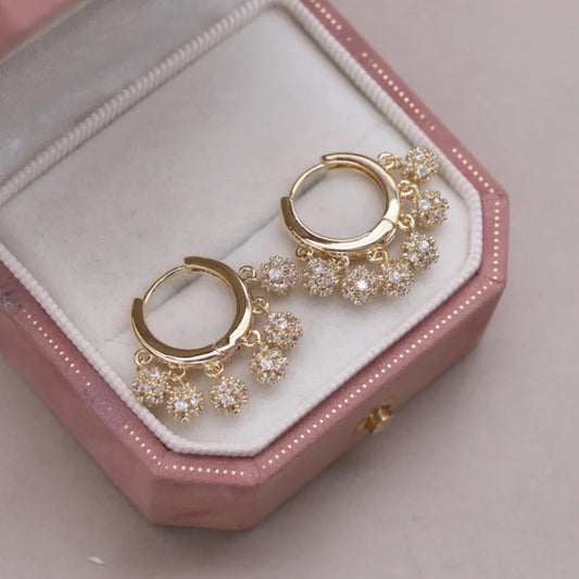 Ava Crystal Charm Hoops