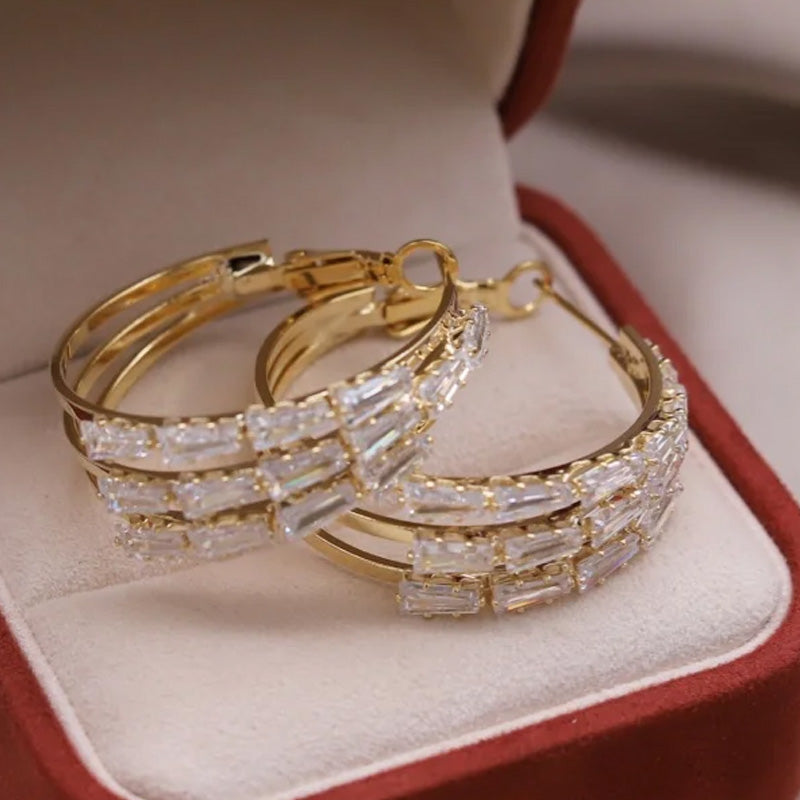 Chloe Crystal Hoop Earrings