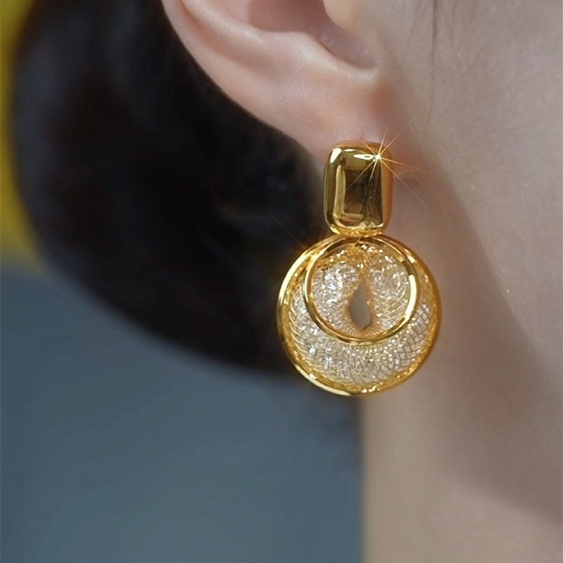 Georgia Gold Halo Drop Earrings