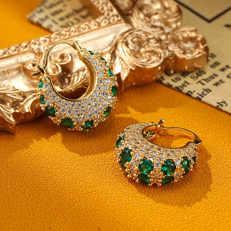 Lora Emerald Luxe Hoops