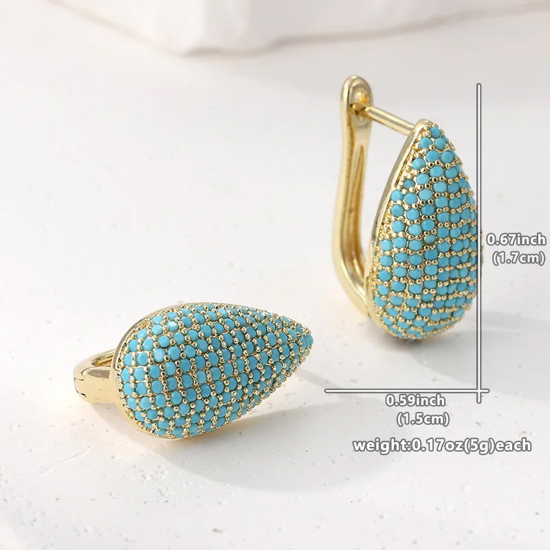 Dora Turquoise Teardrop Hoops