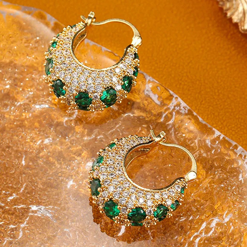 Lora Emerald Luxe Hoops