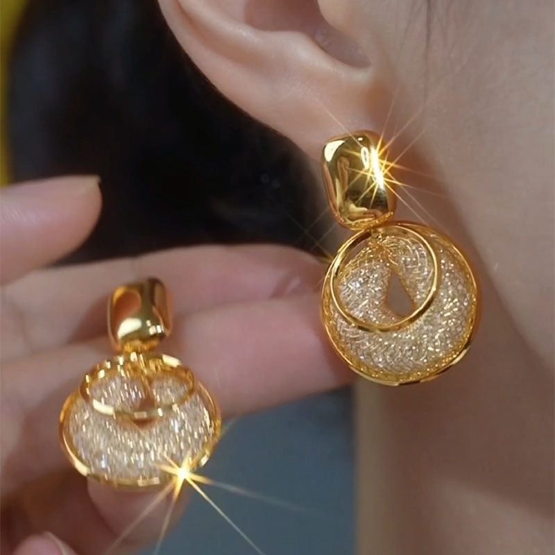 Georgia Gold Halo Drop Earrings