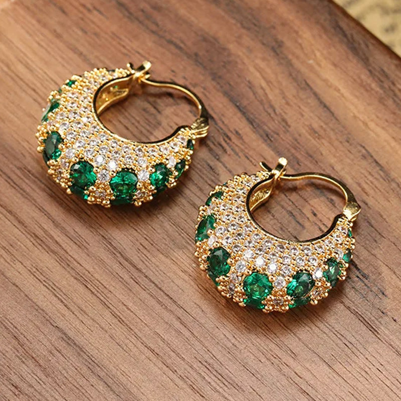 Lora Emerald Luxe Hoops