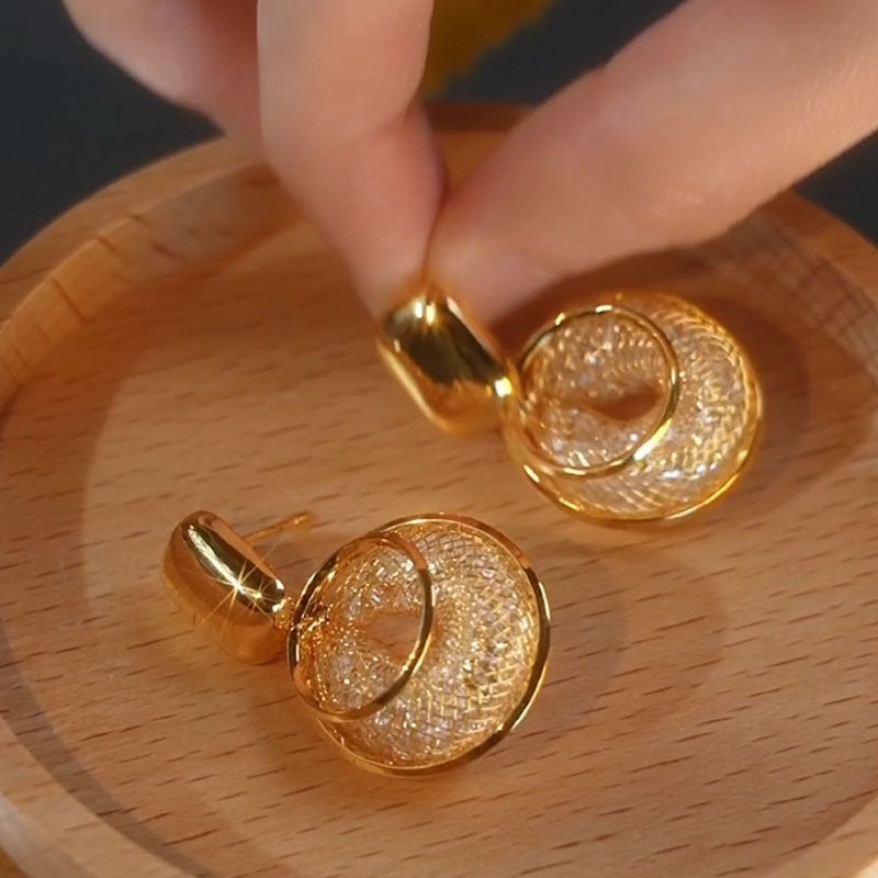 Georgia Gold Halo Drop Earrings