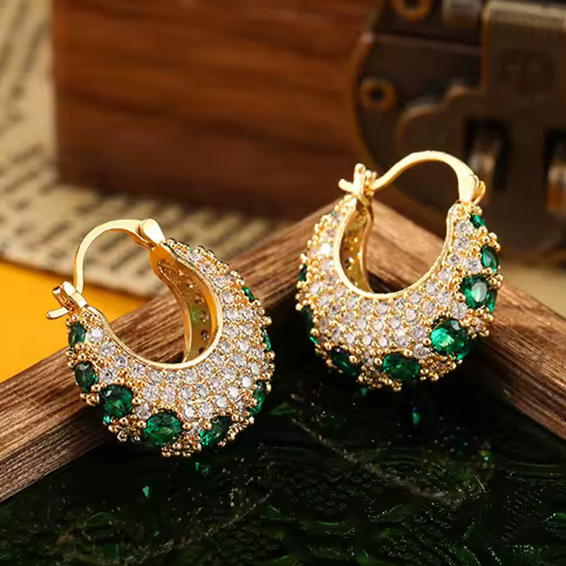 Lora Emerald Luxe Hoops