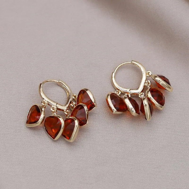 Ruby Gem Drop Huggie Earrings