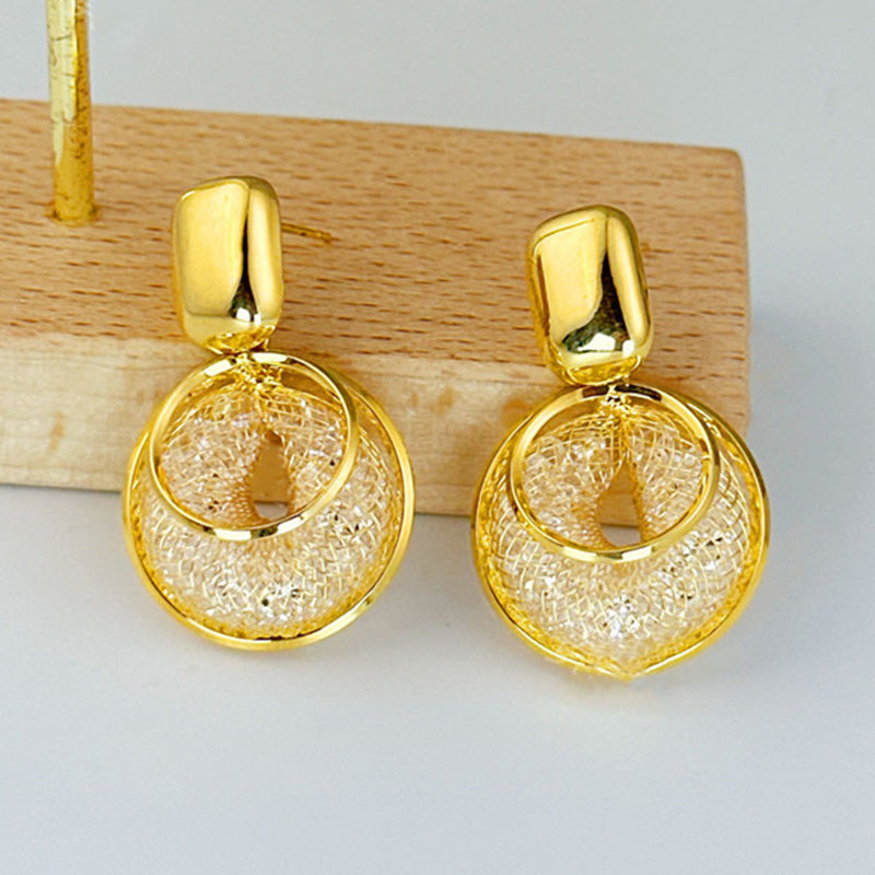 Georgia Gold Halo Drop Earrings
