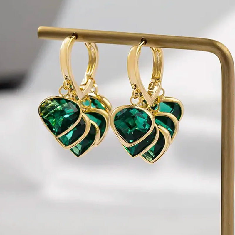 Ruby Gem Drop Huggie Earrings