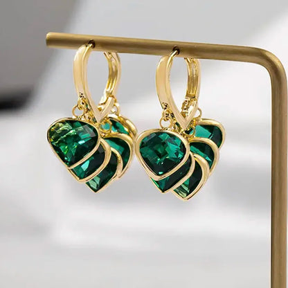 Ruby Gem Drop Huggie Earrings