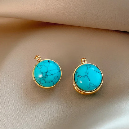 Brooke Turquoise Halo Hoops