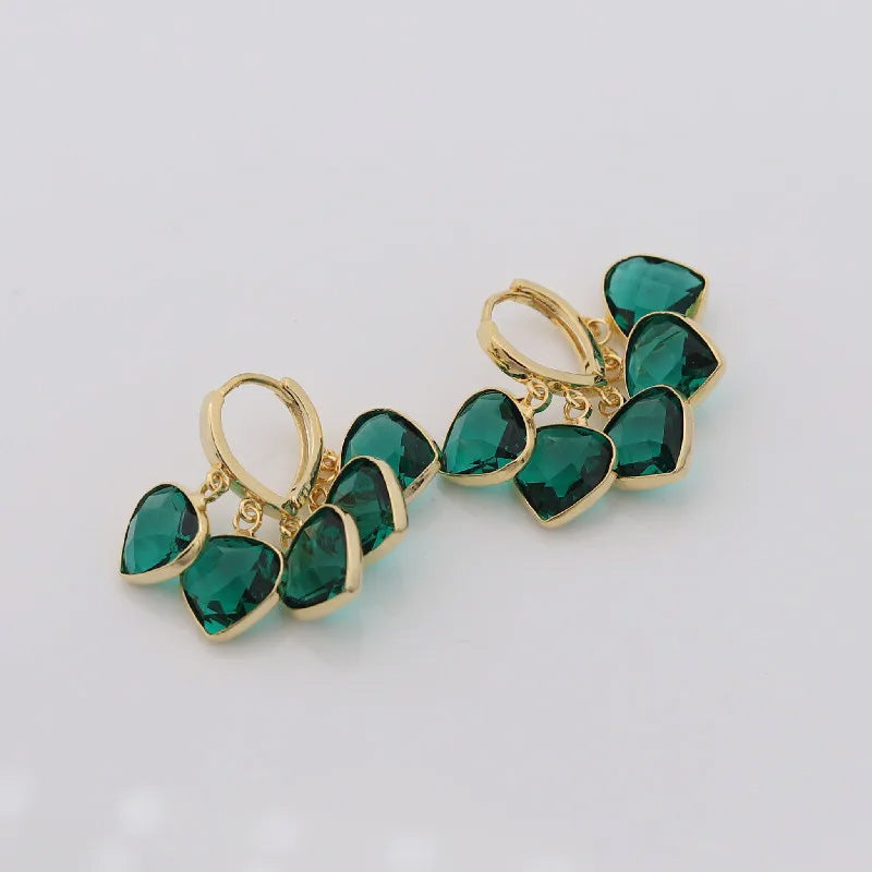 Ruby Gem Drop Huggie Earrings