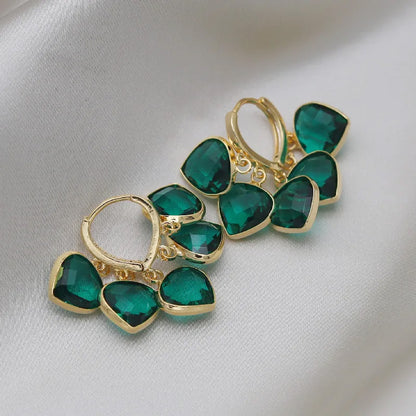 Ruby Gem Drop Huggie Earrings