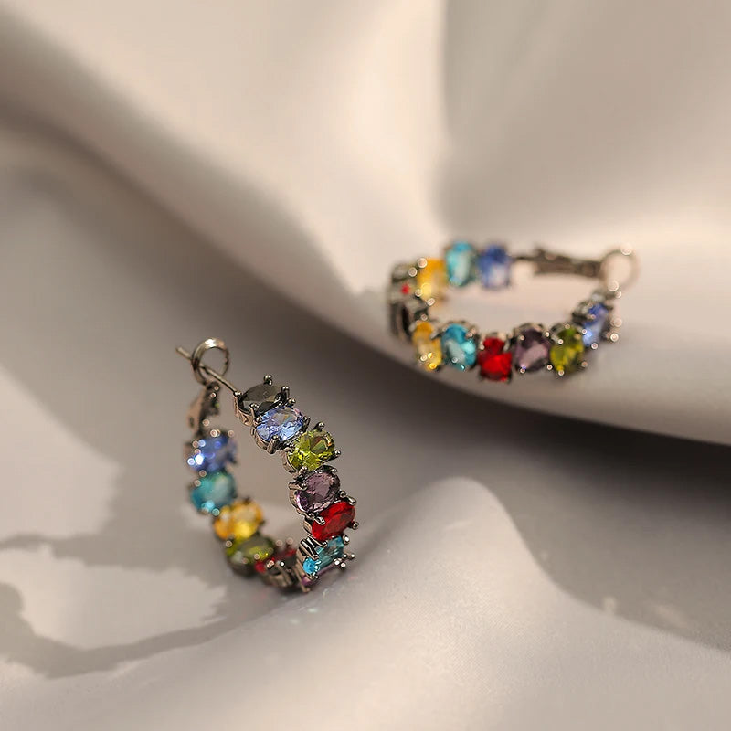 Celeste Rainbow Hoop Earrings