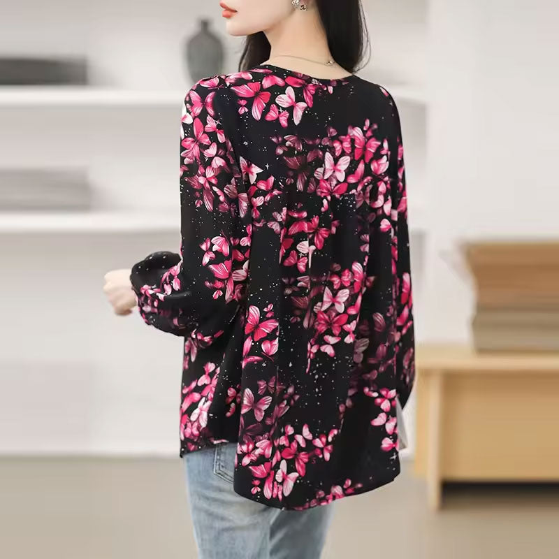 Gianna Butterfly Print Blouse