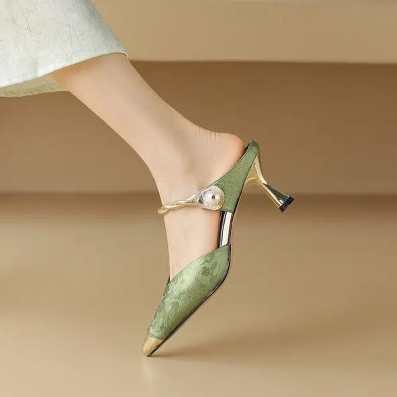 Gilded Pearl Twist Mule