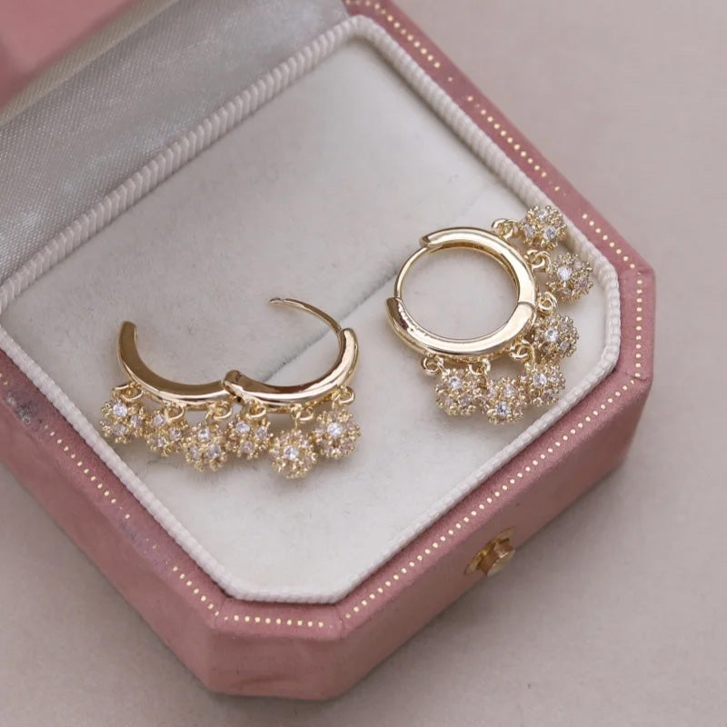 Ava Crystal Charm Hoops