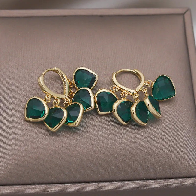 Ruby Gem Drop Huggie Earrings