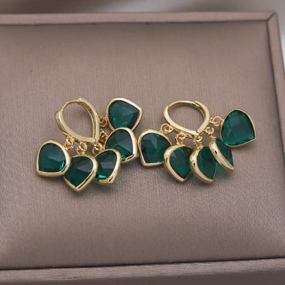 Ruby Gem Drop Huggie Earrings