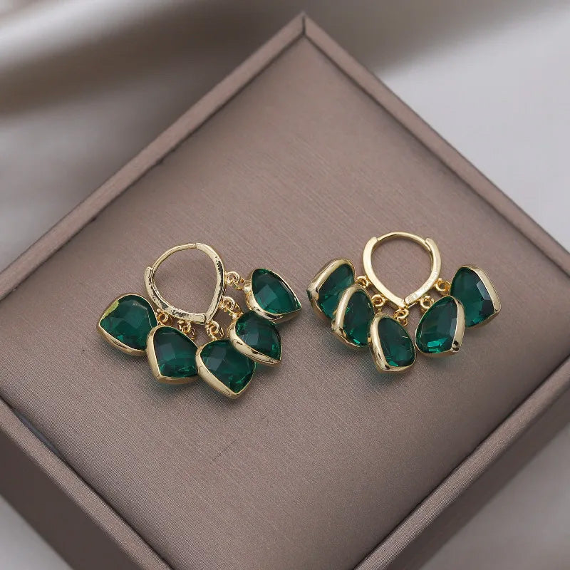 Ruby Gem Drop Huggie Earrings