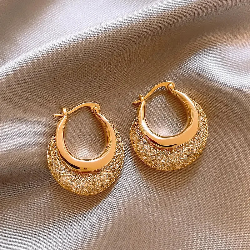 Sienna Gold Weave Hoops