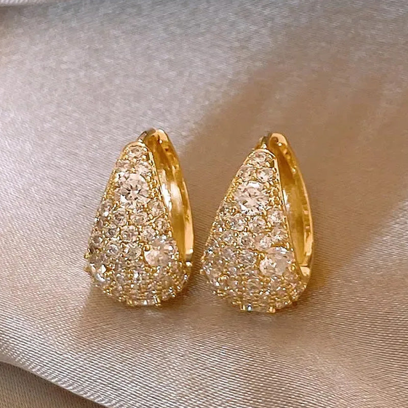 Chloe Crystal Teardrop Huggie Earrings