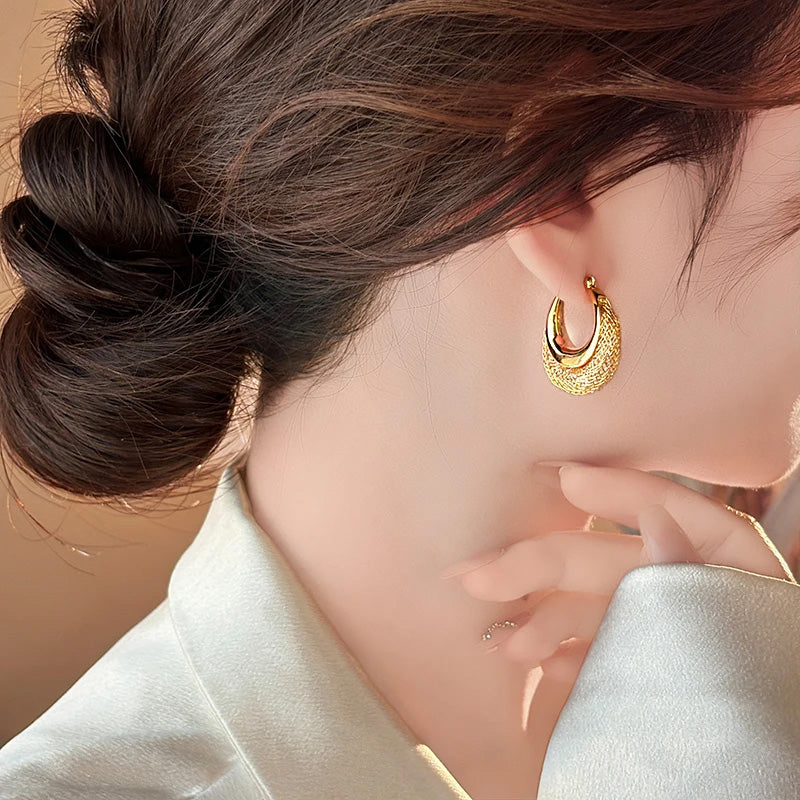 Sienna Gold Weave Hoops