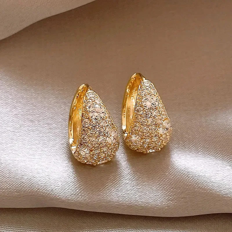 Chloe Crystal Teardrop Huggie Earrings