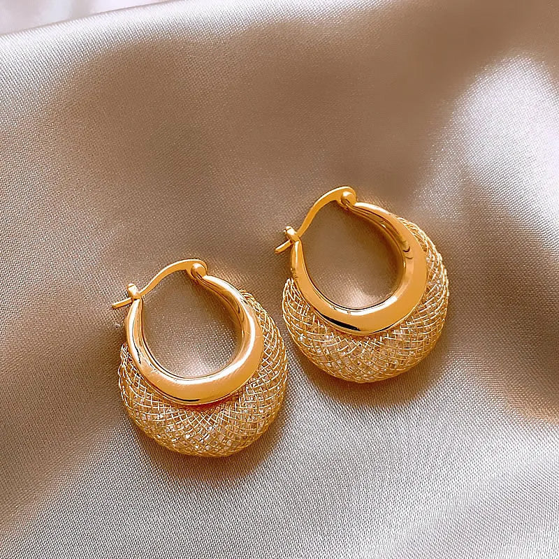 Sienna Gold Weave Hoops