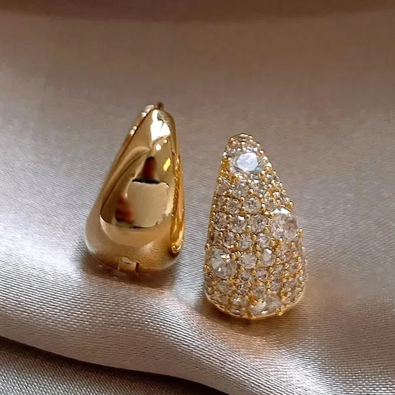 Chloe Crystal Teardrop Huggie Earrings