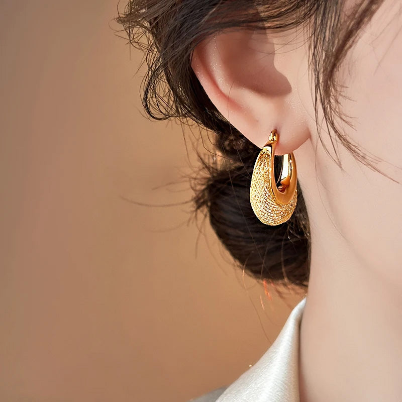 Sienna Gold Weave Hoops