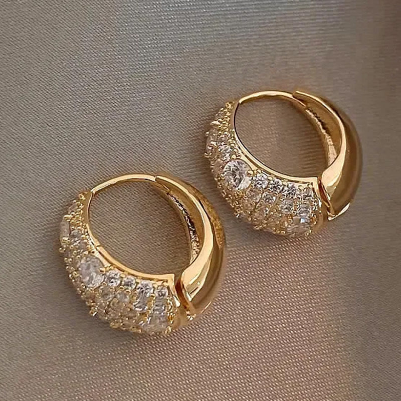 Chloe Crystal Teardrop Huggie Earrings