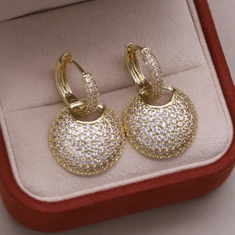 Sienna Crystal Disc Drop Earrings