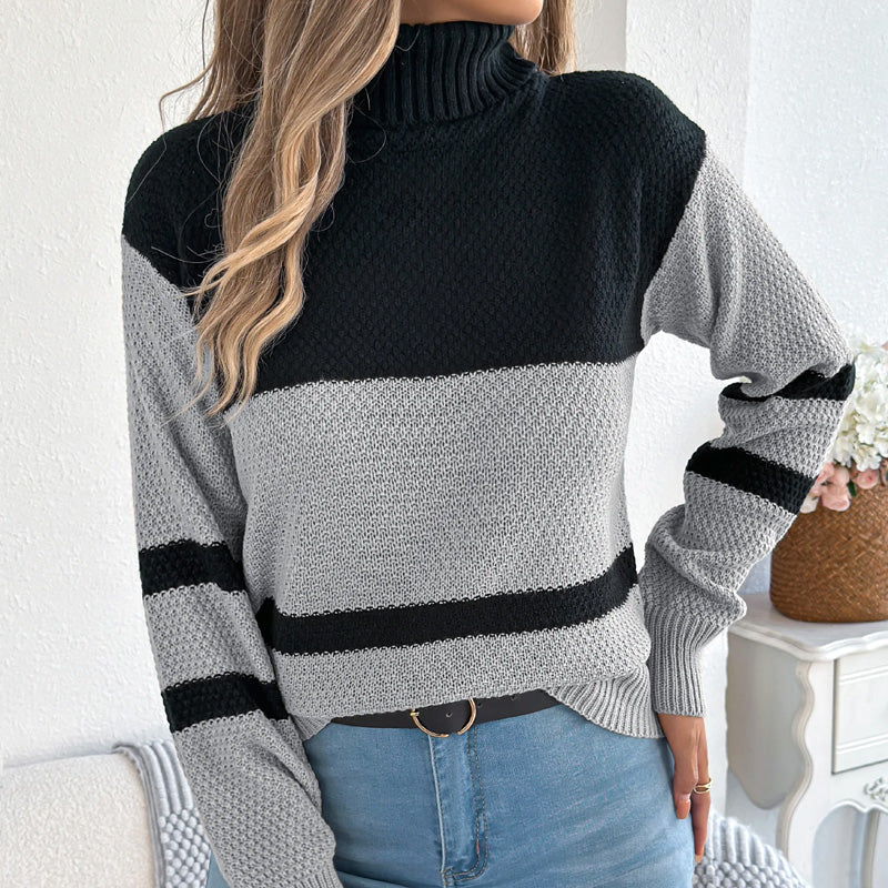 Sophia High Neck Stripe Jumper