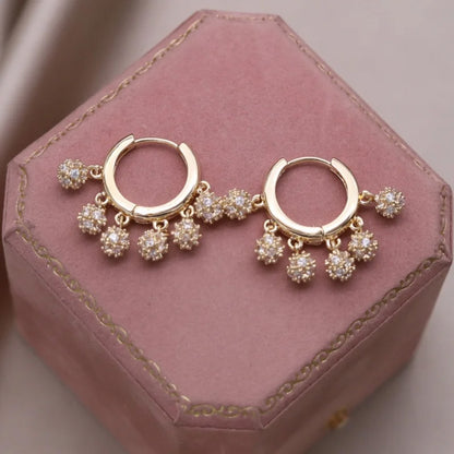 Ava Crystal Charm Hoops