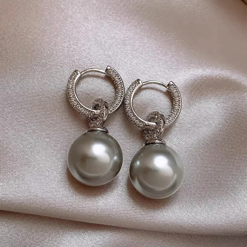 Sienna Luxe Pearl Drop Hoops