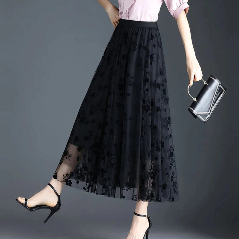 Olivia Bloom Sheer Skirt