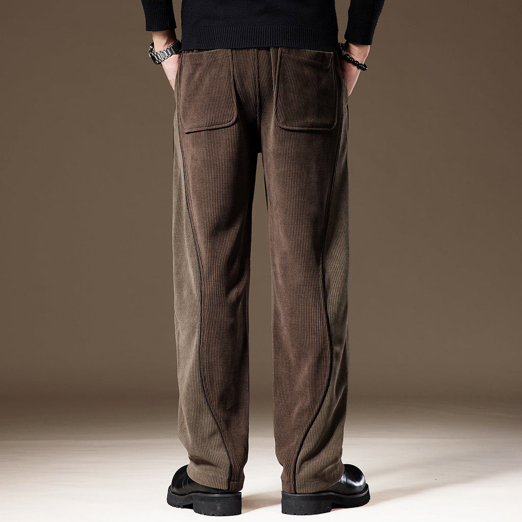 Dual-Tone Corduroy Pants