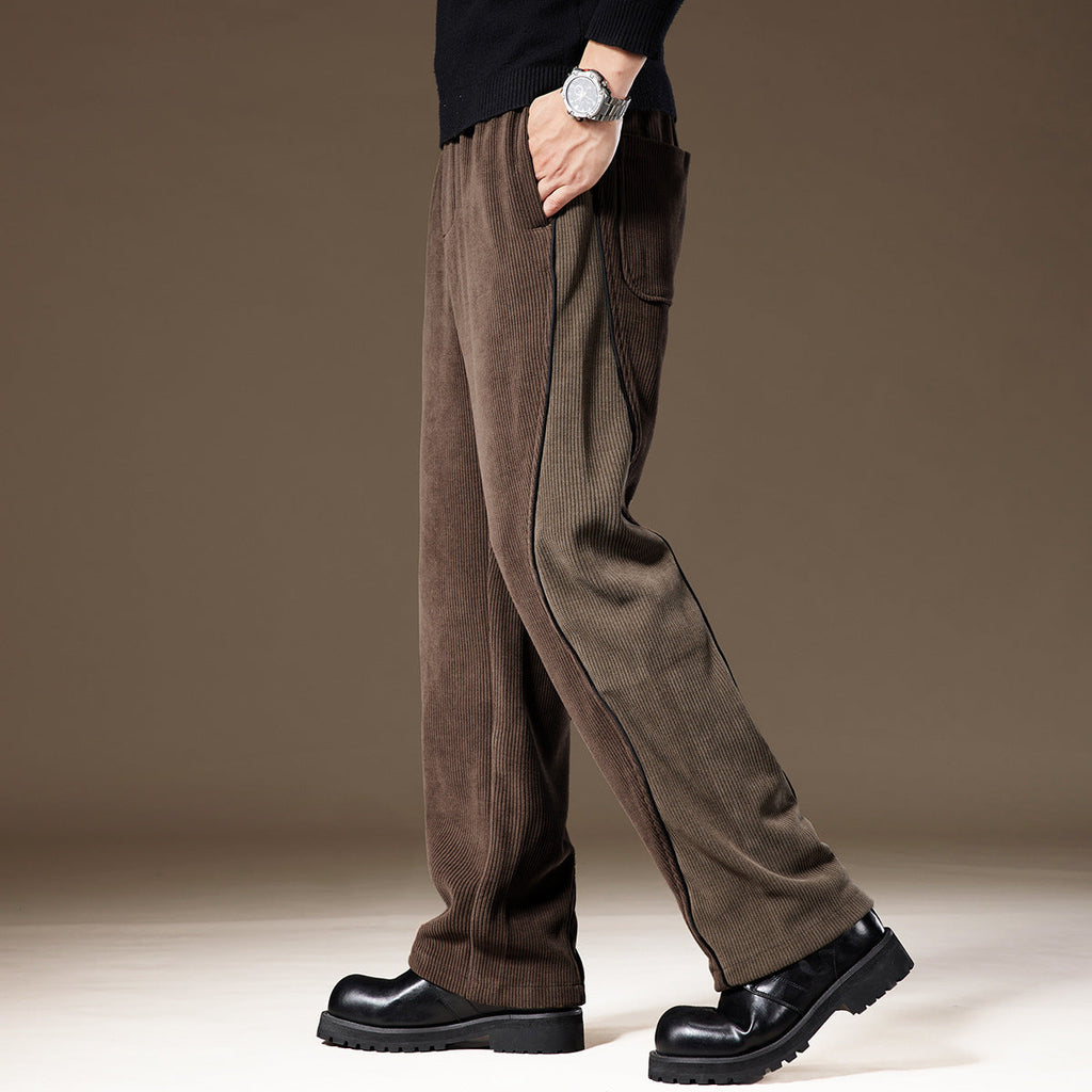 Dual-Tone Corduroy Pants